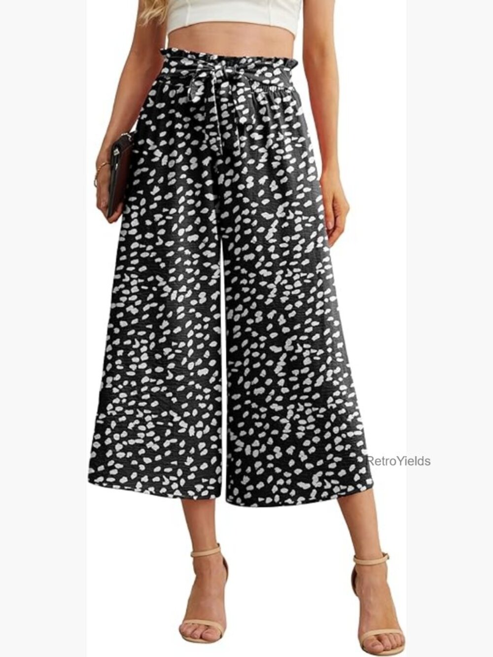 High Waist Wide Leg Pants with Pockets for Summer